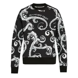 Áo Nỉ Sweater Nam Versace Jeans Couture Sweatshirt 77GAI3R0FS161 KJ2 Màu Đen Trắng Size XS