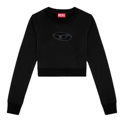 Áo Nỉ Nữ Diesel Cropped Sweatshirt With Cut-Out Logo A099310GRAC9XX Màu Đen Size XS