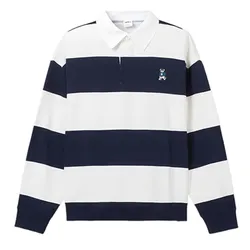Áo Nỉ  Sweater Spao Woody Rugby Sweatshirt SPMWE49C51 Màu Trắng Xanh Size S
