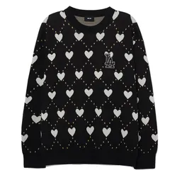 Áo Nỉ Sweater MLB Heart Overfit Long Sleeve Sweatshirt 100179473001_3AKPH0131 Màu Đen Size S