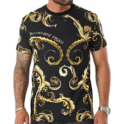 Áo Phông Nam Versace Jeans Couture Tshirt Print Chromo Couture 77GAH6S0 JS388 G89 Màu Đen Vàng Size M