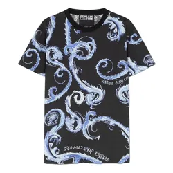 Áo Phông Nam Versace Jeans Couture Tshirt Print Chromo Couture 77GAH6S0 JS388 QY9 Màu Đen Xanh Size M