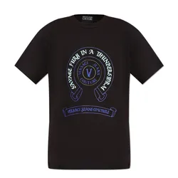 Áo Phông Nam Versace Jeans Couture With Logo T-Shirt 77GAHG03 CJ00G 899 Màu Đen Size XS