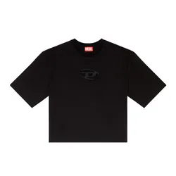 Áo Phông Nữ Diesel T-Rowy-Od Boxy T-Shirt With Embroidered D A115590NIAX9XX Màu Đen Size S