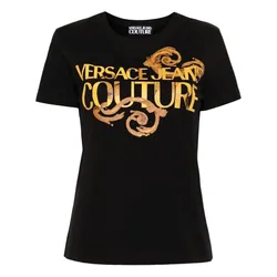 Áo Phông Nữ Versace Jeans Couture Tshirt 76HAHG00 CJ00G G89 Màu Đen Size XS