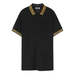 Áo Polo Nam Versace Jeans Couture Collar Chain Couture Shirt 77GAGT04 CJ01T G89 Màu Đen Size XS