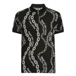 Áo Polo Nam Versace Jeans Couture Patterned Shirt 77GAG626 JS391 899 Màu Đen Trắng Size XS