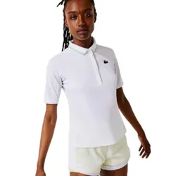 Áo Polo Nữ Lacoste Pickleball Sports Functional Pique Collar Short Sleeve T-shirt Màu Trắng