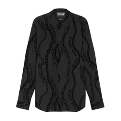Áo Sơ Mi Nam Versace Chain Couture Regular-Fit Shirt 77GAL2R0 NS509 Màu Đen Size 48