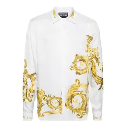 Áo Sơ Mi Nam Versace Jeans Couture Print Shirt 76GAL2RW NS410 G03 Màu Trắng Vàng Size 44