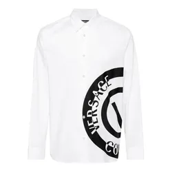 Áo Sơ Mi Nam Versace Jeans Couture White Printed Shirt 76GALYR1 CN002 003 Màu Trắng Size 46