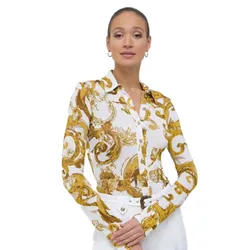 Áo Sơ Mi Nữ Versace Jeans Couture Watercolor 76HAL213 JS291 G03 Màu Trắng Size 42