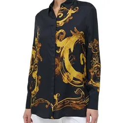 Áo Sơ Mi Nữ Versace Jeans Couture Watercolor 76HAL2P2 NS409 G89 Màu Đen Size 36