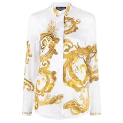 Áo Sơ Mi Nữ Versace Jeans Couturechain Couture Print Shirt 76HAL2P1 NS459 G03 Màu Trắng Họa Tiết Size 38