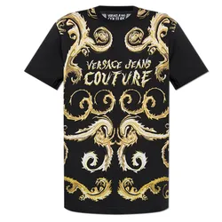 Áo Thun Nam Versace Jeans Couture Black TShirt With Logo 77GAH6SC JS379 G89 Màu Đen Họa Tiết Size S