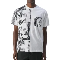 Áo Thun Nam Versace Jeans Couture Blanc T-shirt 76GAH611 JS287 003 Màu Trắng Đen Size S