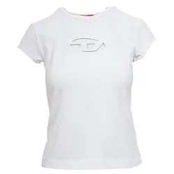 Áo Thun Nữ Diesel T-Angie Cut Out Logo Tshirt White A062680AFAA100 Màu Trắng Size XS