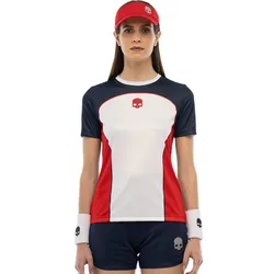 Áo Thun Nữ Hydrogen Pickleball Heritage Tech T-Shirt TT1021-137 Màu Trắng/Xanh/Đỏ Size XS