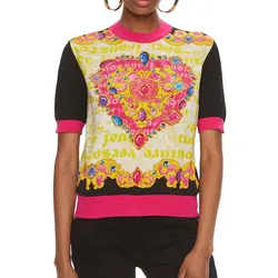 Áo Thun Nữ Versace Jeans Couture T-Shirt 76HAFM19 CM25N 899 Màu Đen - Vàng Size S