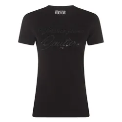 Áo Thun Nữ Versace Jeans Couture T-Shirt 76HAH6A8 J0020 899 Màu Đen Size XS
