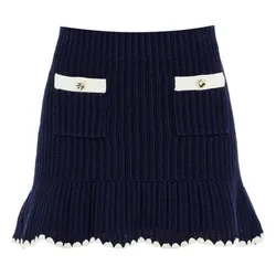 Chân Váy Nữ Self-Portrait In Navy PF24131SKBLNAVY Màu Xanh Navy Size S