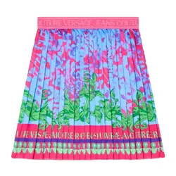 Chân Váy Nữ Versace Jeans Couture Pleated Skirt 76HAE8P1 NS434 261 Màu Hồng/Xanh Size 38