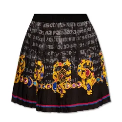 Chân Váy Nữ Versace Jeans Couture Pleated Skirt 76HAE8P1 NS458 G89 Màu Đen/Vàng Size 38
