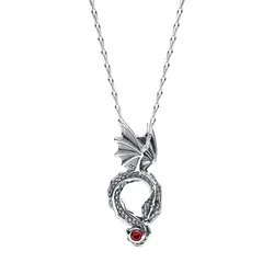 Dây Chuyền Nữ Pandora Game Of Thrones Dragon Pendant Necklace 392967C01-45 Màu Bạc Phối Đỏ