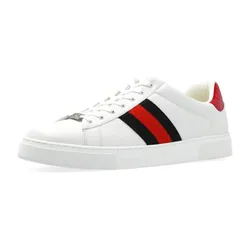 Giày Thể Thao Nam Gucci Men's Ace Sneaker Màu Trắng - Đỏ Size 39.5