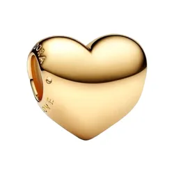 Hạt Vòng Charm Pandora Be Love Engravable Heart Charm 763439C00 Màu Vàng Gold