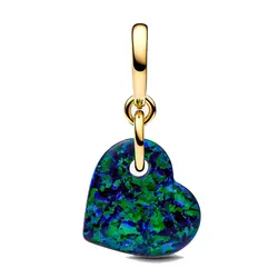 Hạt Vòng Charm Pandora Green Opal Heart Pendant 763348C01 Phối Màu