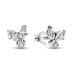 Khuyên Tai Nữ Pandora Timeless Hình Cánh Hoa Đính Đá 292406C01 Màu Trắng Bạc