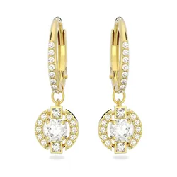 Khuyên Tai Nữ Swarovski Una Drop Earrings Round Cut White Gold Tone Plated 5646733 Màu Vàng