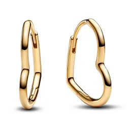 Khuyên Tai Pandora Mạ Vàng 14k Moments Trái Tim Bất Đối Xứng 268307C00 Màu Vàng Gold