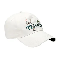 Mũ Lacoste Tennis Graphic Twill Cap Pickleball RK4228L 2CQ Màu Trắng