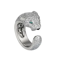 Nhẫn Nữ Jewery Luxury Panthère De Cartier Ring 18k White Gold Màu Bạc