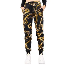Quần Nỉ Nữ Versace Jeans Couture Patterned Sweatpants 77HAA310 FS171 G89 Màu Đen Vàng Size S