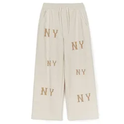 Quần Ống Rộng Nữ MLB Women's Megagram Wide Pants New York Yankees 3FPTG0144-50OTS Màu Kem Size XS