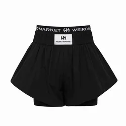Quần Short Nữ Weird Market Pickleball Double Layer Short Moonless Night Black Màu Đen Size S