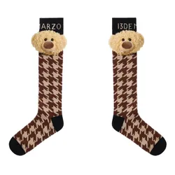 Tất 13 De Marzo Doozoo Houndstooth Stocks Màu Nâu Đen