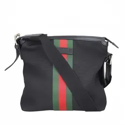Túi Đeo Chéo Gucci Web Messenger Bag Techno Canvas Màu Đen Size 25x27cm