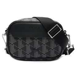Túi Đeo Chéo Nam Lacoste The Blend Small Monogram Canvas Crossbody Bag NH3650LX H45 Màu Đen Xám