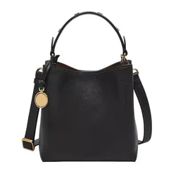 Túi Đeo Chéo Nữ Fossil Jessie Leather Small Bucket Crossbody Bag ZB11002001 Màu Đen