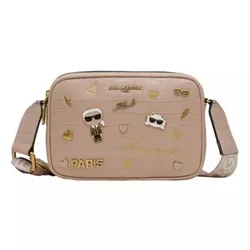Túi Đeo Chéo Nữ Karl Lagerfeld Maybelle Pins Camera Crossbody Shell Màu Be Đậm
