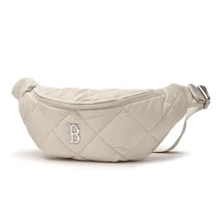 Túi Đeo Hông MLB Curve Padding Hip Sack Belt Bag Boston Red Sox 3AHSM064N-43CRD Màu Trắng Kem