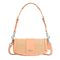 Túi Đeo Vai Nữ Coach Andrea Small Shoulder Bag In Signature Jacquard Silver/Faded Blush CT759 Màu Cam Đào