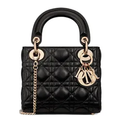 Túi Xách Tay Nữ Dior Mini Lady Dior Handbag Màu Đen