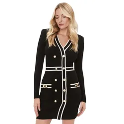 Váy Len Nữ Elisabetta Franchi In Black AM 02S 36E2 V520 Màu Đen Size 38