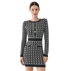 Váy Len Nữ Elisabetta Franchi In Black AM 94Q 36E2 V550 Màu Đen Size 38