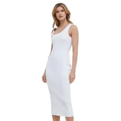 Váy Body Versace Jeans Couture Stretch Cotton Baroque Buckle Midi Dress 76HAO947 J0004 003 Màu Trắng Size 38